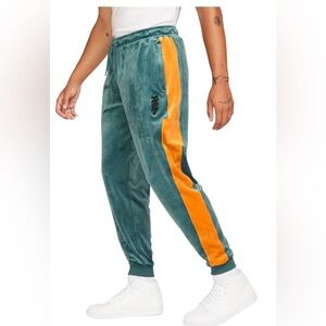 Nike Jordan Mj Zion Velour Track Pants Trousers Dark Teal Mens Medium M